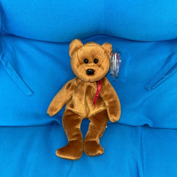 TY Beanie Baby Other - TY Beanie Baby Bear Original Teddy Date Of Brith 11/28/1995 NWTS BrownRed
